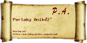 Perlaky Anikó névjegykártya